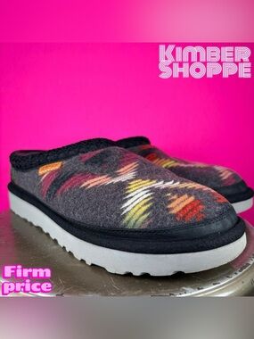 UGG Tasman Woodmont Multi-Color Geometric Pattern Wool Slipper US 10